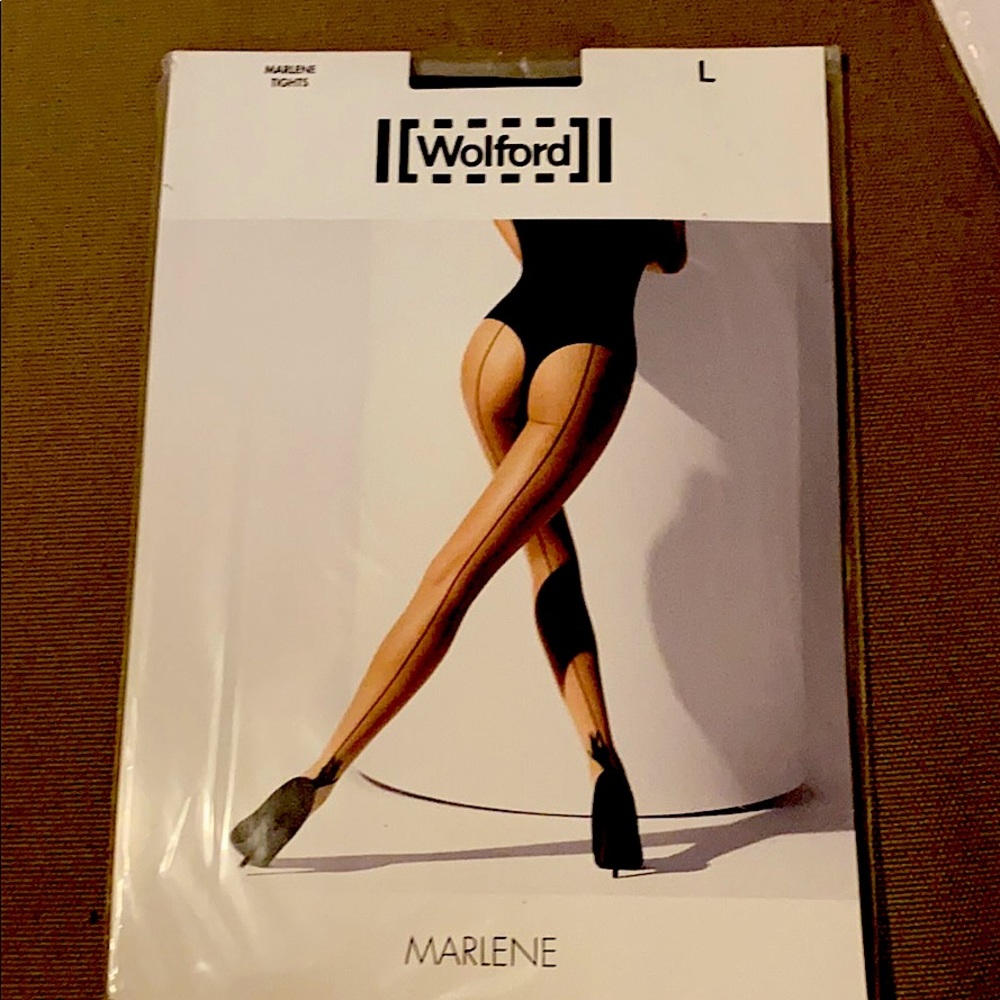 NWT- Wolford Marlene tights in blk/blk 🖤🖤